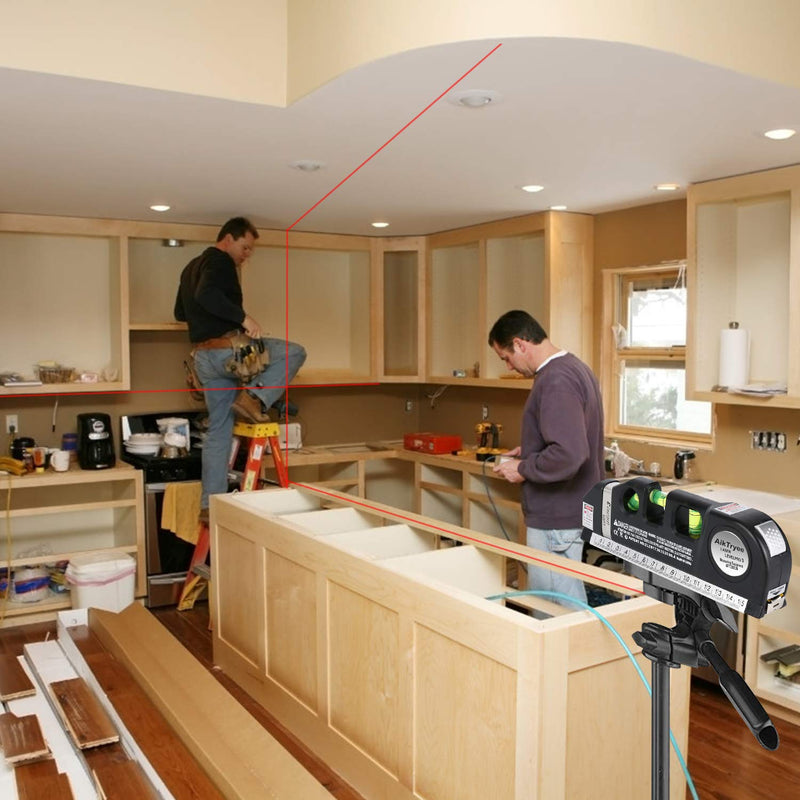 Laser Level Line Tool, Multipurpose Laser Level Kit Standard Cross Line Laser level Laser Line leveler Beam Tool with Metric Rulers 8ft/2.5M for Picture Hanging cabinets Tile Walls by AikTryee. - NewNest Australia