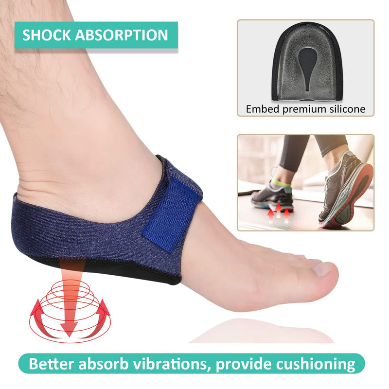 Heel Protectors, 4 PCS Heel Cushion, Heel Sleeves with Soft Silicone Gel Pad, New Material, Heel Cups, Adjustable Heel Pads for Plantar Fasciitis, Heel Pain Relief, for Men and Women. (Blue) Adjustable, Blue - NewNest Australia