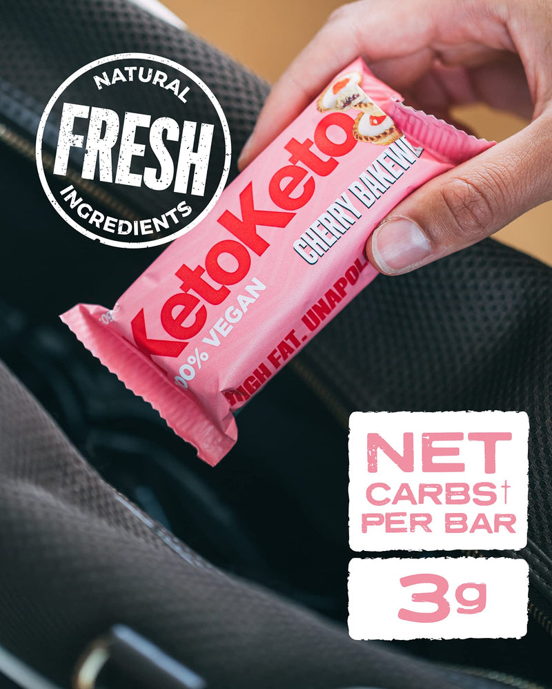 Keto Keto Bars 12 x 50g Keto Snacks For Weight Loss | Keto Diet, Sugar Free Snack, Meal Replacement Bar | Healthy Snacks, Keto Food, Low Carb | Low Calorie, Vegan Food, Breakfast Bar (Cherry Bakewell) Cherry Bakewell - NewNest Australia