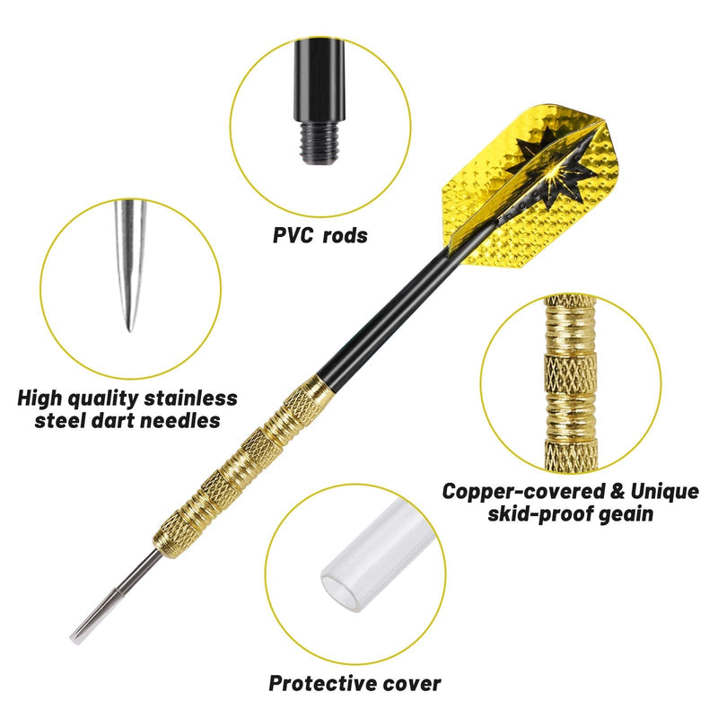 Accmor Steel Tip Darts, Professional Metal Darts, 14G Darts Metal Tip Set, Metal Darts for Dartboard,18 pcs Gorgeous - NewNest Australia