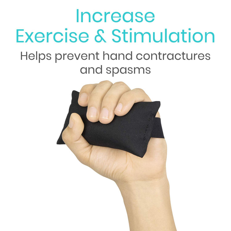 Vive Palm Grip Protector (3 Pack) - Hand and Finger Contracture Cushions - for Arthritis, Skin Breakdown, Exercise Strength - Comfortable Elastic Band Sized for Men and Women - Stroke Patient Rehab Black - NewNest Australia