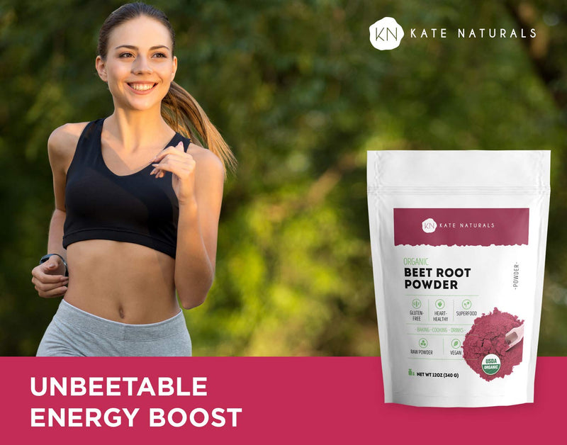 Beet Root Powder for Baking & Blood Pressure - Kate Naturals. USDA Organic Beetroot Powder & Nitric Oxide Supplement for Increase Energy & Stamina Pre Workout. Gluten Free Organic Beet Powder - NewNest Australia