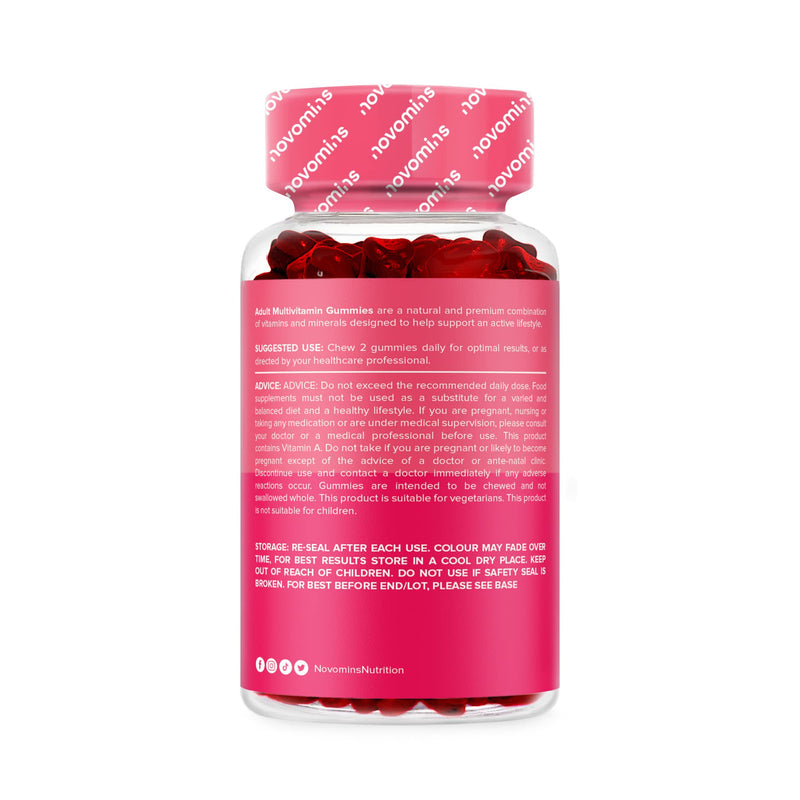 Multivitamin Gummies - 17 Essential Multi Vitamins – Chewable Gummy Vitamins - 1 Month Supply - Vegan – Peach - for Women & Men – Multivitamin Gummies by Novomins - NewNest Australia
