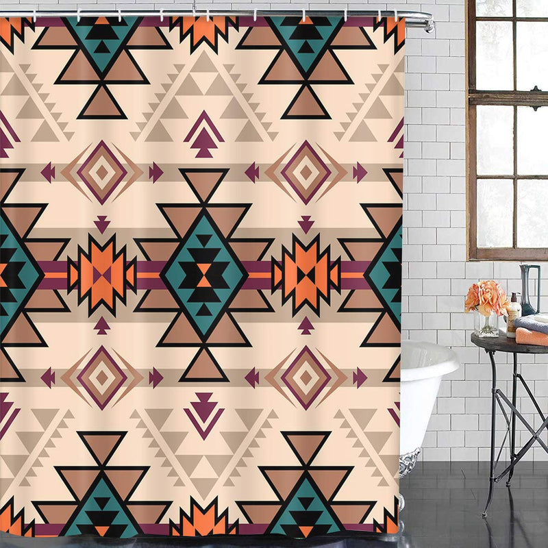 Emvency Shower Curtain Pink Retro Color Tribal Navajo Aztec Fancy Abstract Geometric Ethnic Hipster Design Weave Summer Waterproof Polyester Fabric 72 x 72 inches Set with Hooks 72"W x 72"L - NewNest Australia