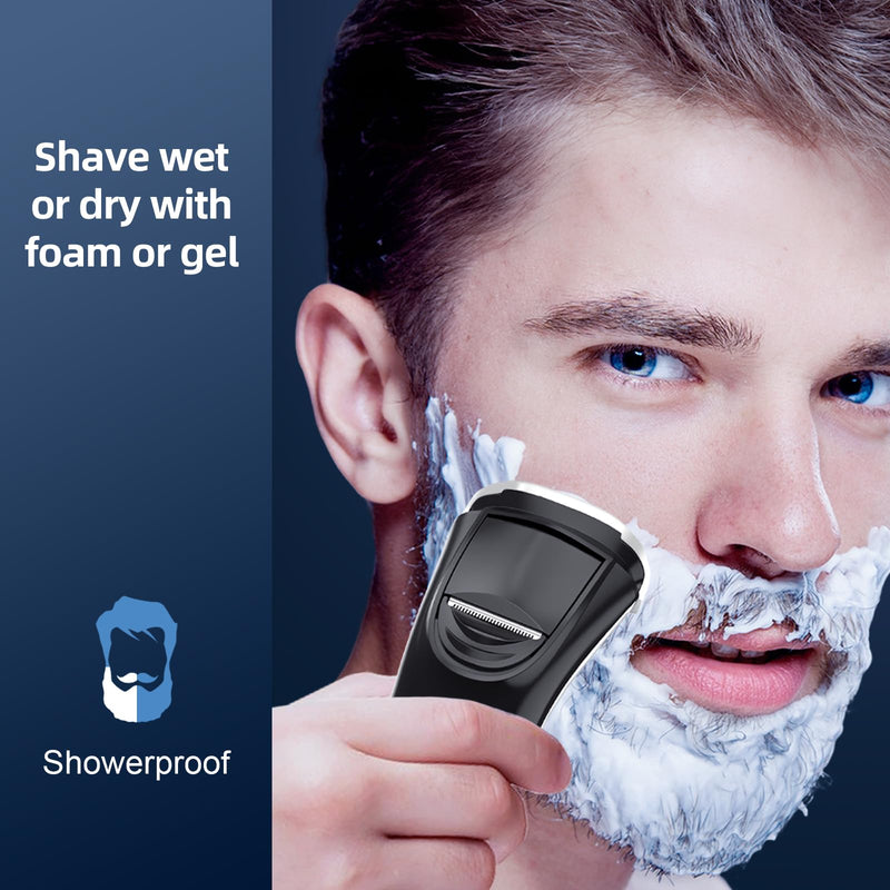 Men's electric razor, SweetLF electric razor with precision trimmer, wet and dry razor, electric razor for men, 100% waterproof and power display, blue - NewNest Australia