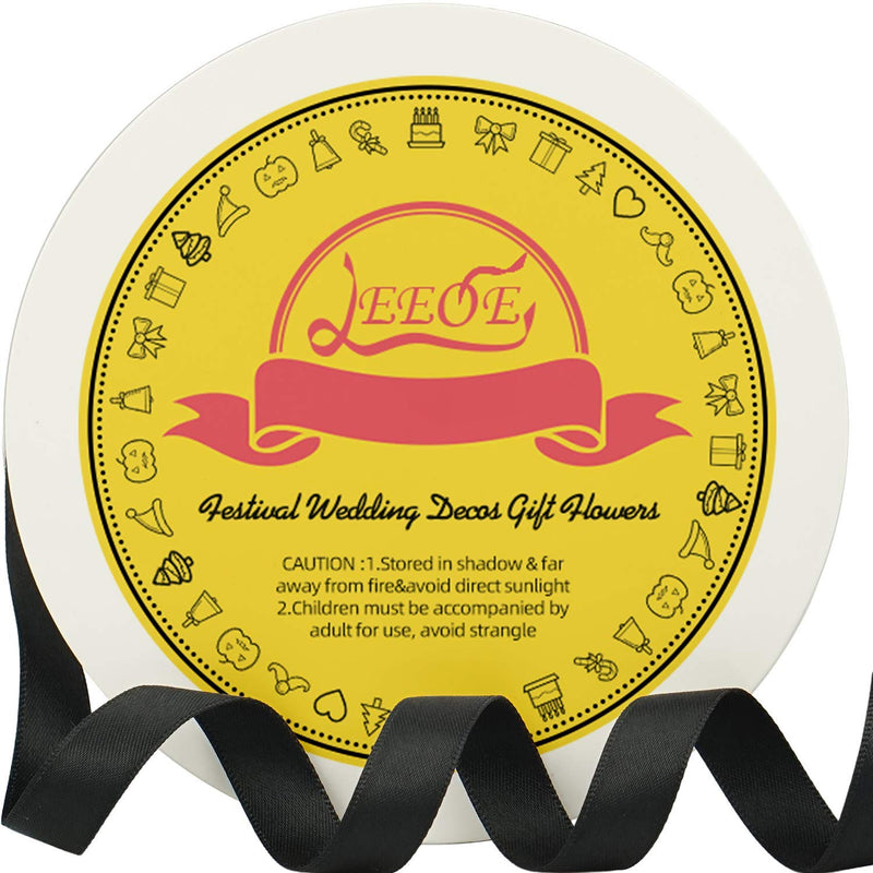 LEEQE Double Face Satin Ribbon 1/2" X 50 Yards Polyester Black Ribbon for Gift Wrapping Very Suitable for Weddings Party Hair Bow Invitation Decorations and More 1/2 INCH；50 Yards - NewNest Australia