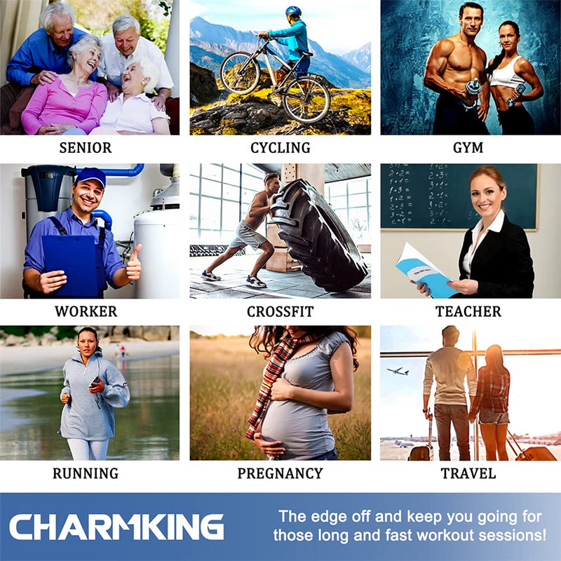 CHARMKING Compression Socks for Women & Men Circulation (8 Pairs)15-20 mmHg is Best Support for Athletic Running,Cycling Small-Medium 01 Navy/Gray - NewNest Australia