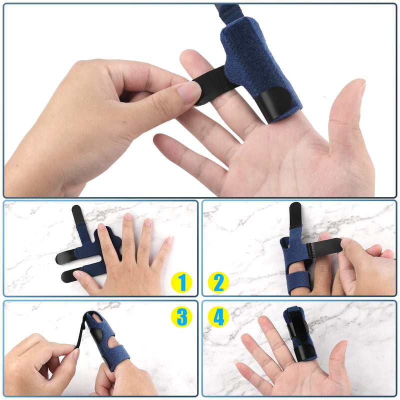 Pack Of 2 Finger Splints, Trigger Finger Splint Finger Bandage For Protection Against Broken Fingers, Pain Relief, Broken Fingers, Straightening (Blue, All Inclusive) - NewNest Australia