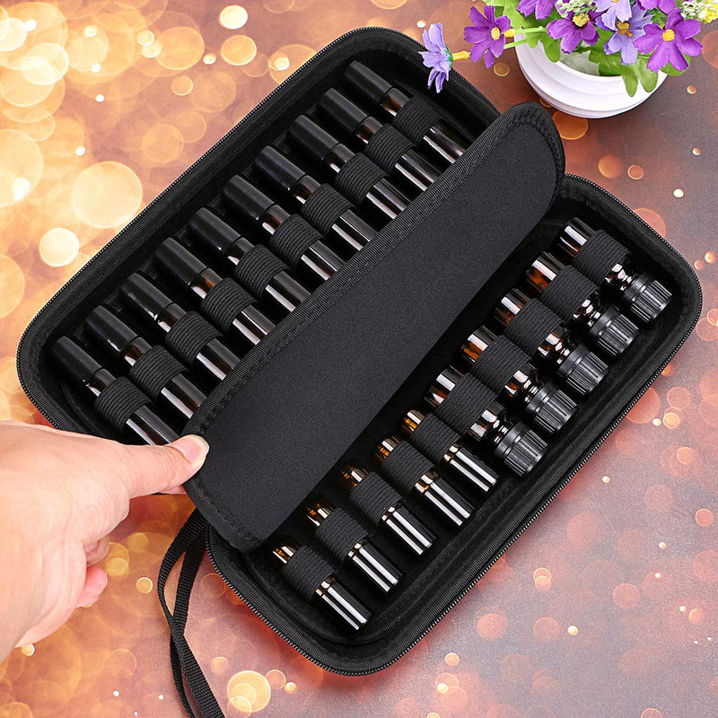 BTSKY 20 Bottles EVA Essential Oil Case, Can Hold 10ml, 10ml Rollers & 5ml - Durable Waterproof Hard Shell Essential Oils Carrying Case Nail Polish Storage Organizer, Purple (No Essential Oils) - NewNest Australia