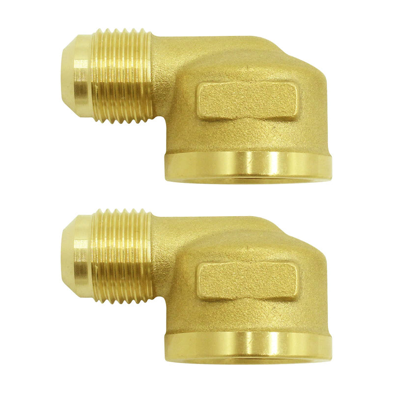 MENSI Propane Gas Water Oil 90 Degree Elbow Connector Coupling Fittings For BBQ Grills, Olympian Wave Heater (1/2" Female NPT x 3/8" Male Flare) 1/2" Female NPT x 3/8" Male Flare - NewNest Australia