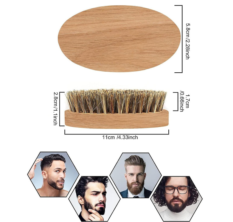 Beard Brush for Men Boar Bristle Hair Brush beard brush men Wooden comb Travel Daily Beard Care with Storage Bag For Softer Beard - NewNest Australia