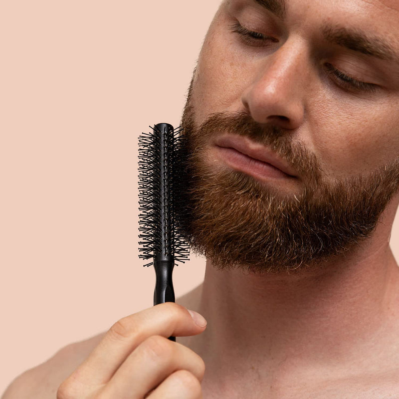 vinsk® beard brush L | Round breasts for beard and hair | Hairbrush small round with 190 bristles | ideal [beard styling] brush for men | View styling beard brush with fine wood - NewNest Australia