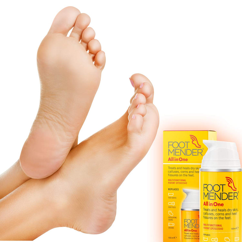 Footmender All in One | Treats and Heals Dry Feet, Hard Skin (calluses), Corns and Cracked Heels (Heel fissures) | Significant Effect After First Treatment | 100ml - NewNest Australia