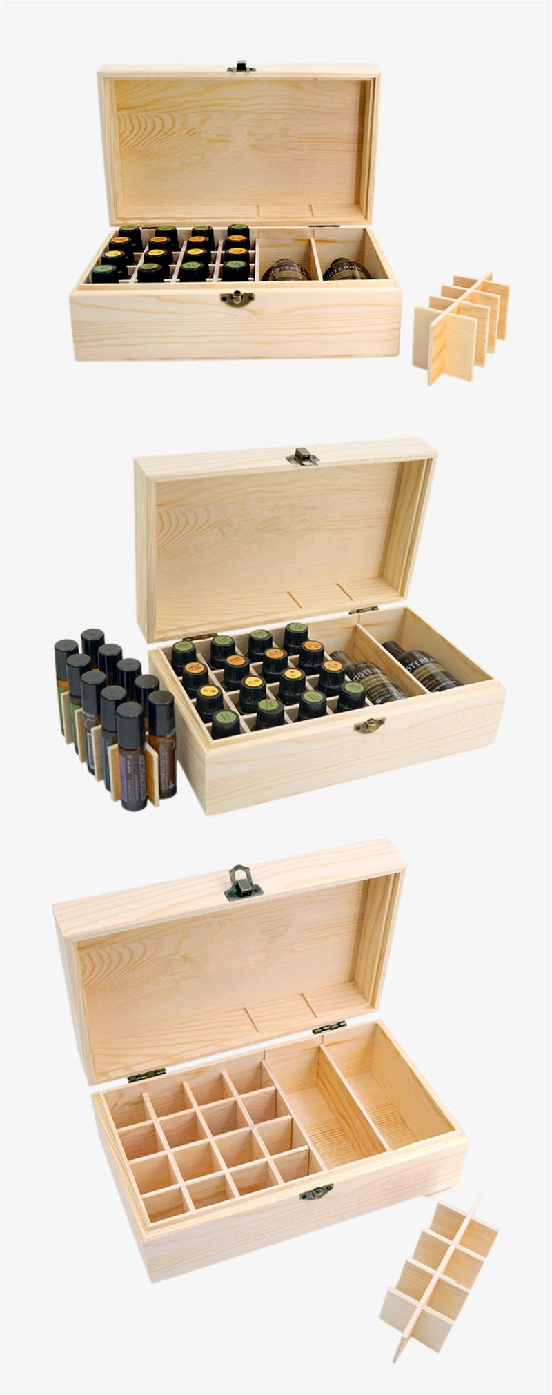 Beunyow 36 Holes Portable Wooden Aromatherapy Gift Box Essential Oils Bottles Box Storage Case Box - Suitable For Nail Polish, Fragrance Oils, Essential Oil, Stain And Lipstick - NewNest Australia