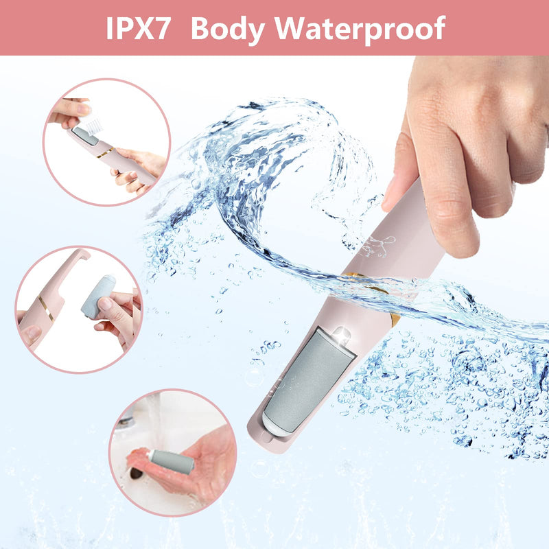 Foot File Jooayou Electric Foot Callus Remover IPX7 Waterproof Foot Scrubber,Rechargeable Hard Skin Remover Foot with 2 Roller Heads,2 Speed,Professional Pedicure Set Kits for feet Cracked Heels - NewNest Australia