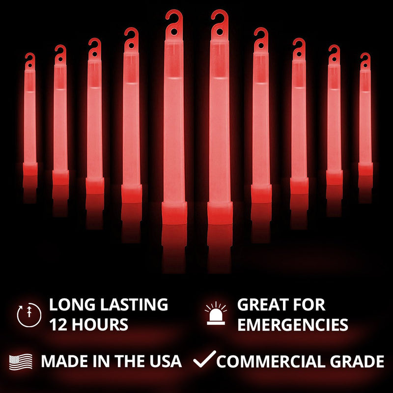 Cyalume - 9-08002 SnapLight Red Light Sticks – 6 Inch Industrial Grade, Ultra Bright Glow Sticks with 12 Hour Duration (Pack of 10) 10 Pack - NewNest Australia