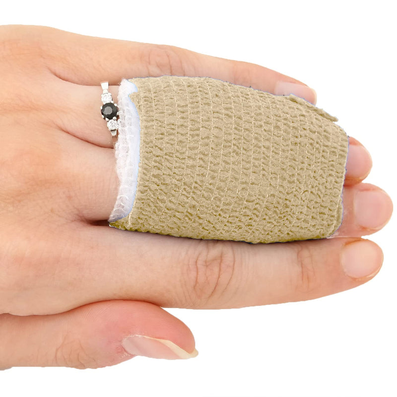 Ever Ready First Aid Self Adherent Cohesive Wrap Bandages, 2” x 5 Yards for First Aid, Sprains, Swelling, Sports, Pets, Tan Color – 12 Count - NewNest Australia