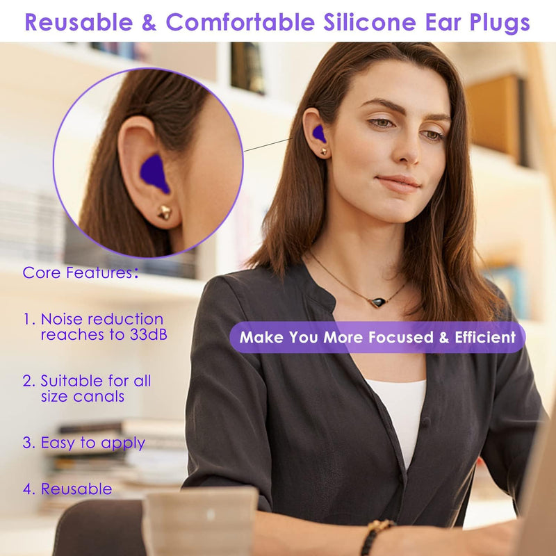 Earplugs for sleeping, reusable silicone earplugs, earplugs for the night, hearing protection, earplugs for children, swimming, airplanes, soft earplugs against snoring (8 pairs) - NewNest Australia