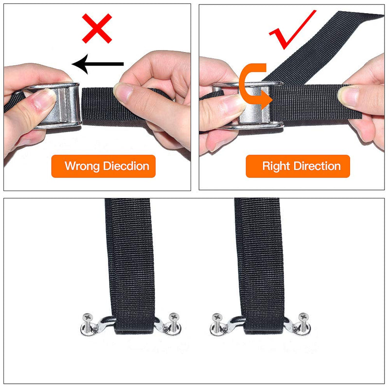 Battery Box Hold-Down Strap Tie Down Strap for Gas Fuel Heavy Duty Battery Box Replament Tie Down Straps Kit Anti-UV Strap with Stainless Steel Cam Buckle, Stainless Steel Deck Loop Mounts, SS Screws - NewNest Australia