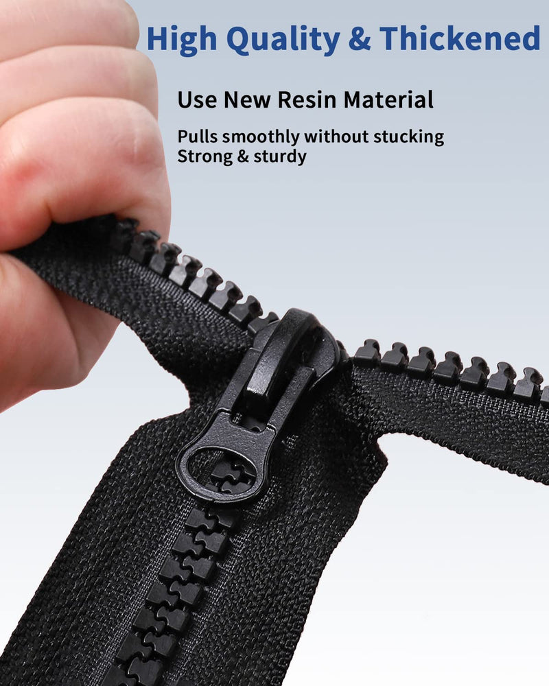 Wavebeexs 26 Inch Jacket Zipper, #5 Durable Zipper for Jacket (3 Piece), Black Plastic Coat Zipper Replacement, Separating Zipper for Coat, Down Jacket, Sweatshirt, Clothes, Parka, and More 26 Inch 3PCS - NewNest Australia