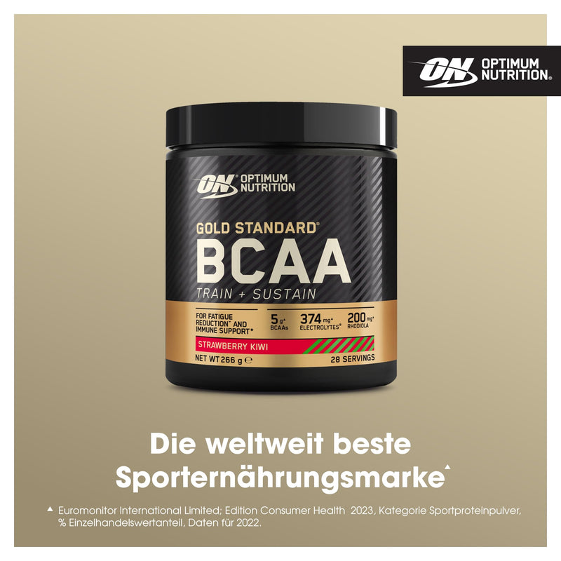 Optimum Nutrition Gold Standard Bcaa Powder Branch Chain Amino Acids Supplement With Vitamin C, Wellmune And Electrolytes For Intra Workout Support, Strawberry Kiwi, 28 Servings, 266G - NewNest Australia