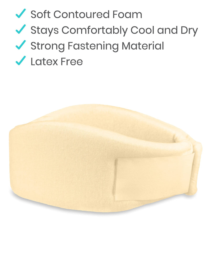 Vive Neck Brace - Foam Cervical Collar - Vertebrae Whiplash Wrap Aligns and Stabilizes Spine - Adjustable Spinal Support Can Be Used While Sleeping and Relieves Pain, Pressure 1 Count (Pack of 1) Beige - NewNest Australia