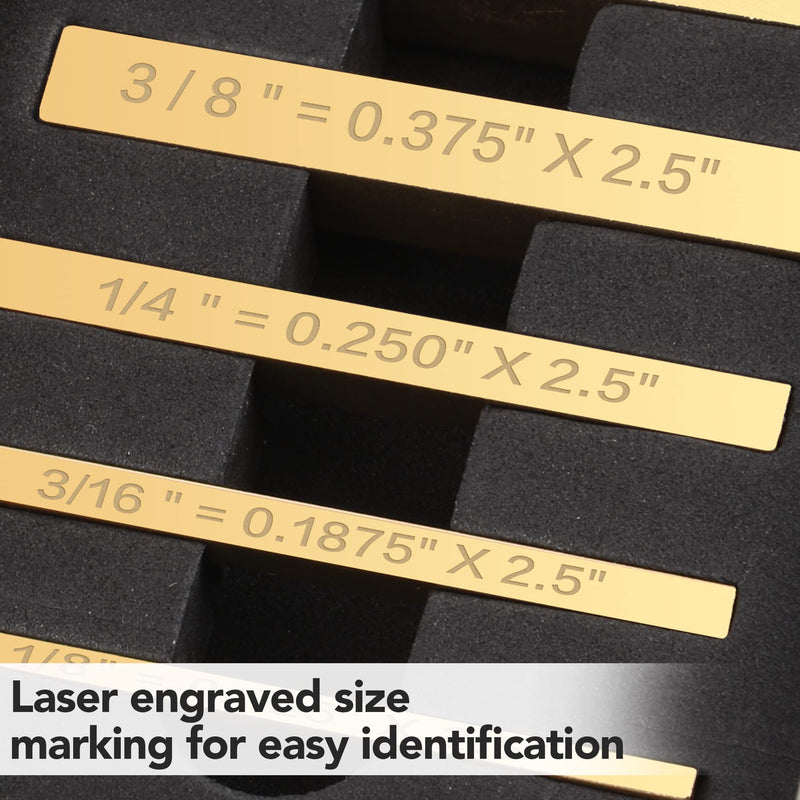Brass Setup Blocks Height Gauge Set - Set of 5 Accurate Table Saw Accessories for Woodworkers - Bars Include Laser Engraved Size Markings - NewNest Australia