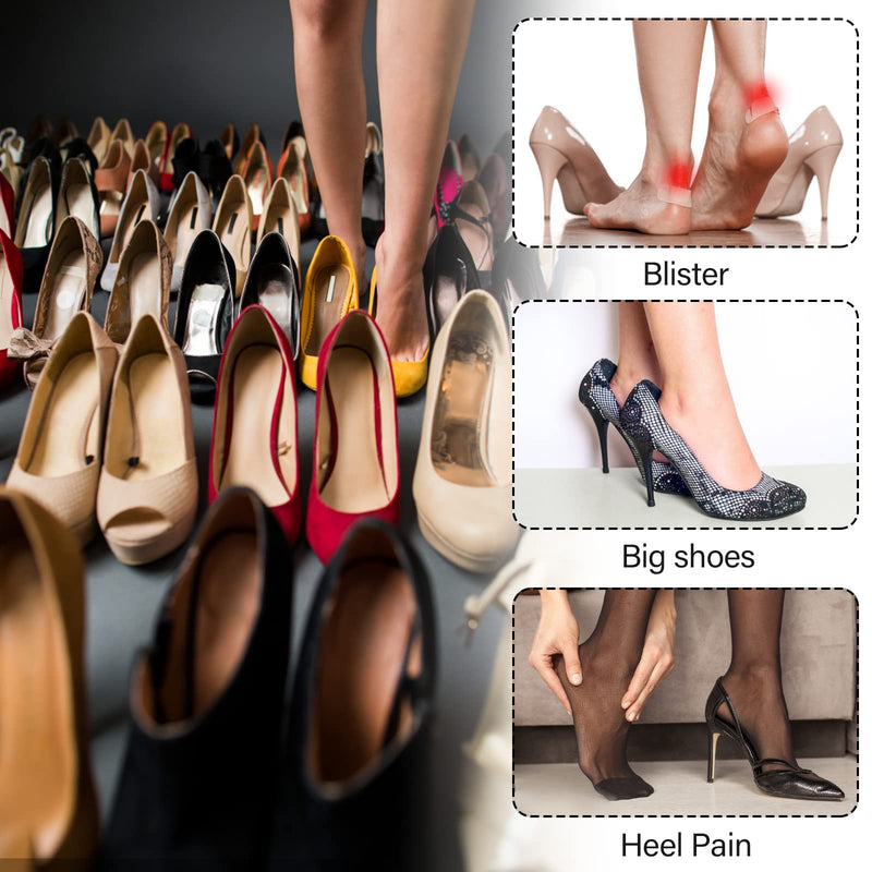 Sibba 4 Pairs Shoe Fillers for Big Shoes Includes 2 Pairs Adjustable Toe Filler Inserts and 2 Pairs Heel Grips Liner Insert Preventing Too Big Shoe Relieve Pain Foot Care Protector 4 Pairs Black - NewNest Australia