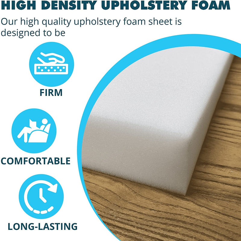 FOAMMA (1-Pack) 2" x 20" x 20" HD Upholstery Foam High Density Foam (Chair Cushion Square Foam for Dinning Chairs, Wheelchair Seat Cushion Replacement) - NewNest Australia