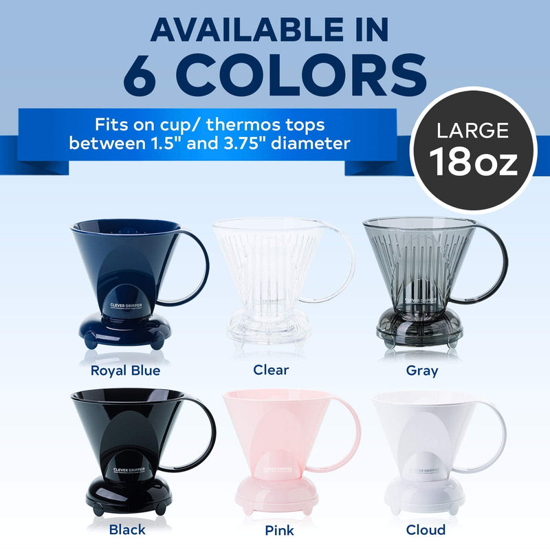 Clever Coffee Dripper and Filters, Large 18 oz (Black)| Barista's Choice| Safe BPA Free Plastic|Includes 100 Filters Black - NewNest Australia