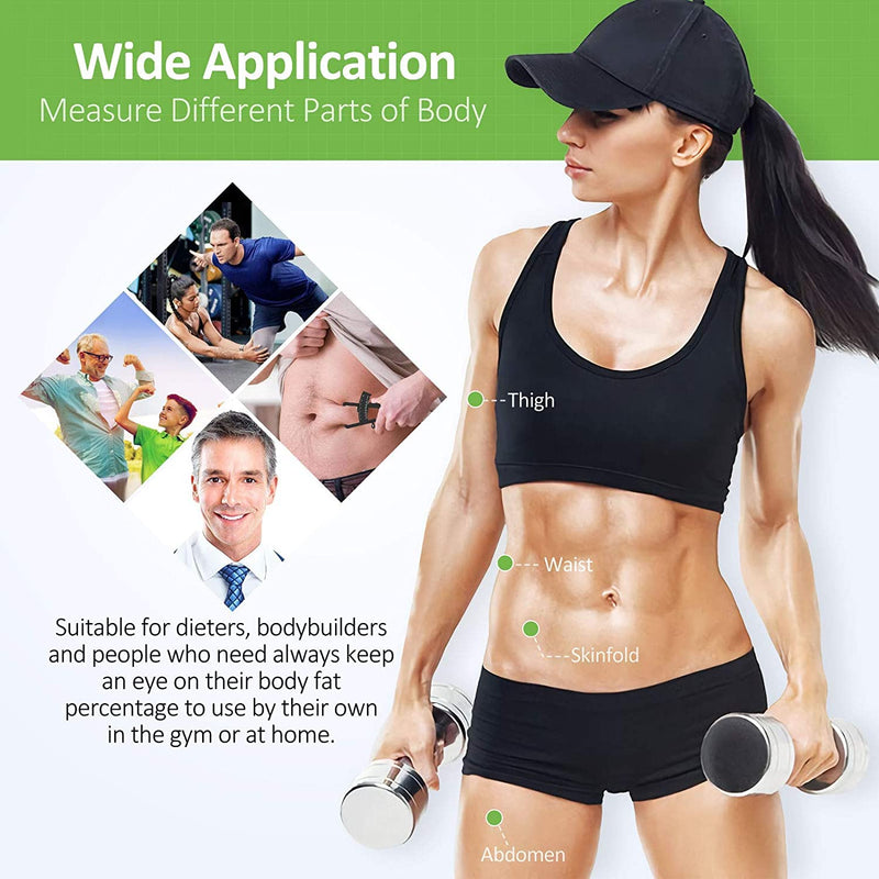 Body Fat Calipers, Fat Measure Clipper Combo with Body Fat Percentage Measure Chart, Body Fat Measurement Tool Accurately Measuring Body Fat for Men and Women - NewNest Australia
