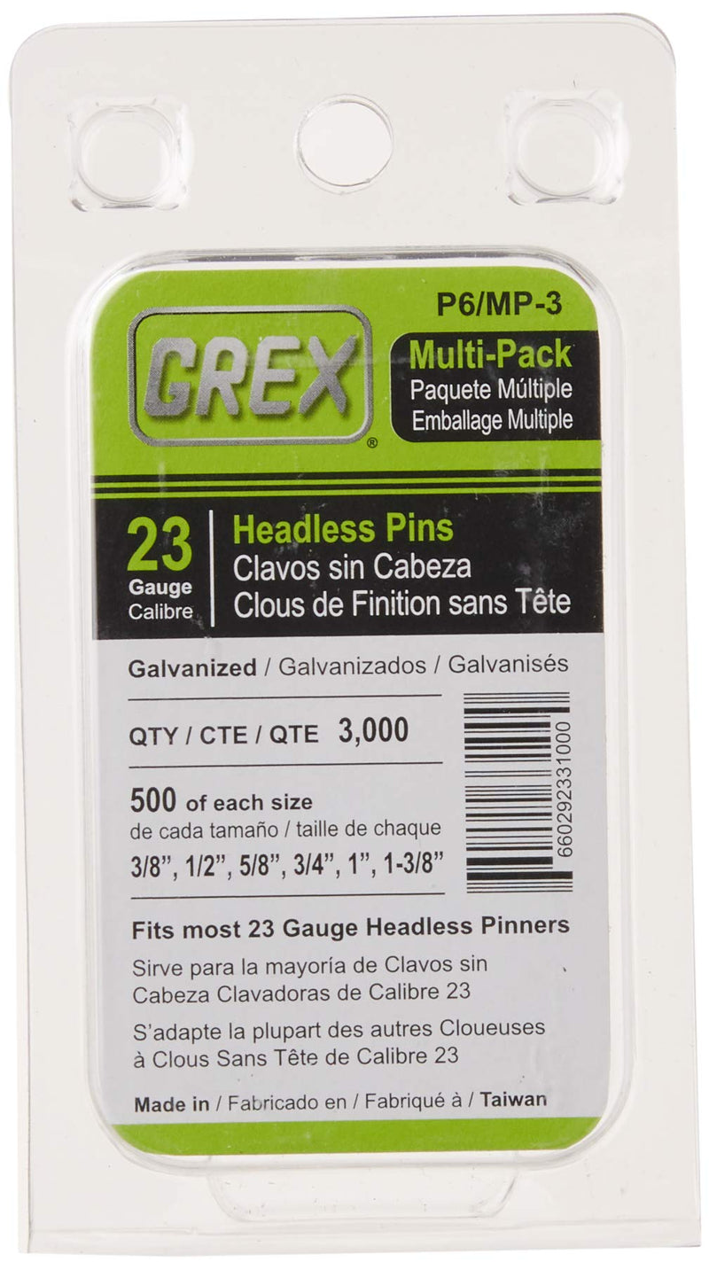 GREX P6/MP-3 23 Gauge Multi-Pack Headless Pins (3,000 per box) Original version - NewNest Australia