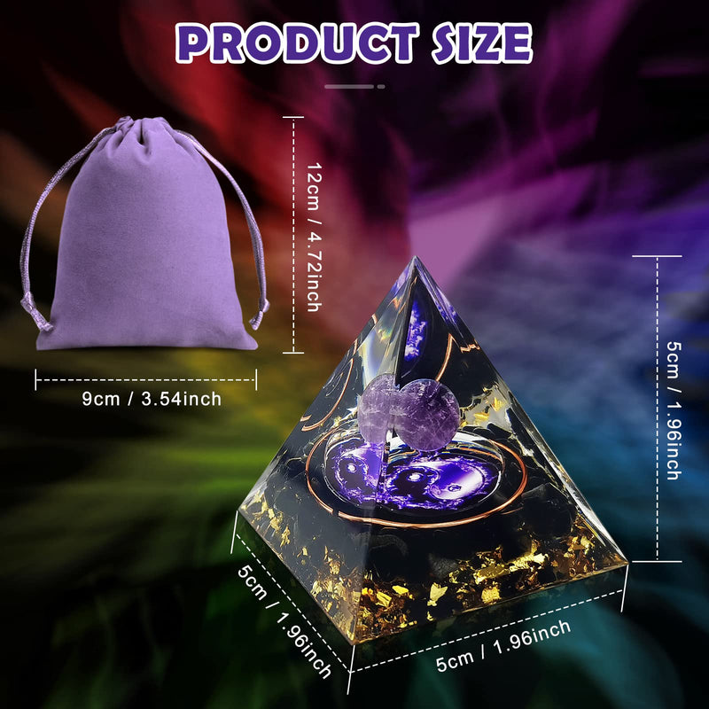 Crystal Pyramid, Moonstone Crystal Ogan Chakra Energy Tower, Positive Energy Generator, Nature Reiki Chakra Crushed Stone Jewelry for Healing Meditation Chakra Balance Amethyst - Eight Trigrams - NewNest Australia
