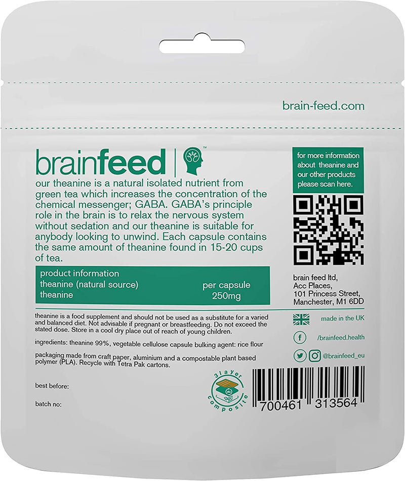 Natural L Theanine Capsules | 250mg Isolated L-Theanine Powder from Green Tea Extract | 30 Capsules – 1 Per Day | GABA Supplement Support | Aids Relaxation Without Sedation | Vegan Supplement 30 Count (Pack of 1) - NewNest Australia