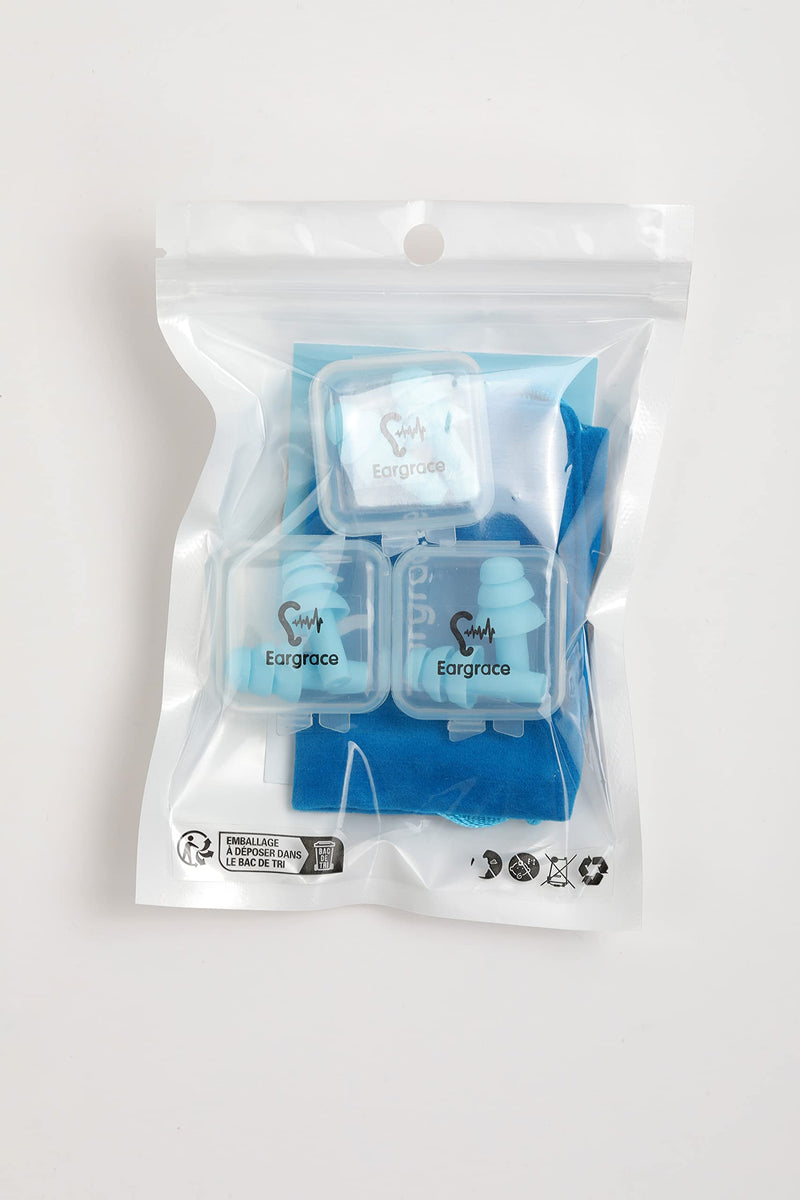 Reusable Silicone Ear Plugs - 3 Pairs - Snr 31 Waterproof Soft Hypoallergenic - Comfortable Noise Canceling Ear Plugs For Sleeping And Airplane With Travel Bag - NewNest Australia