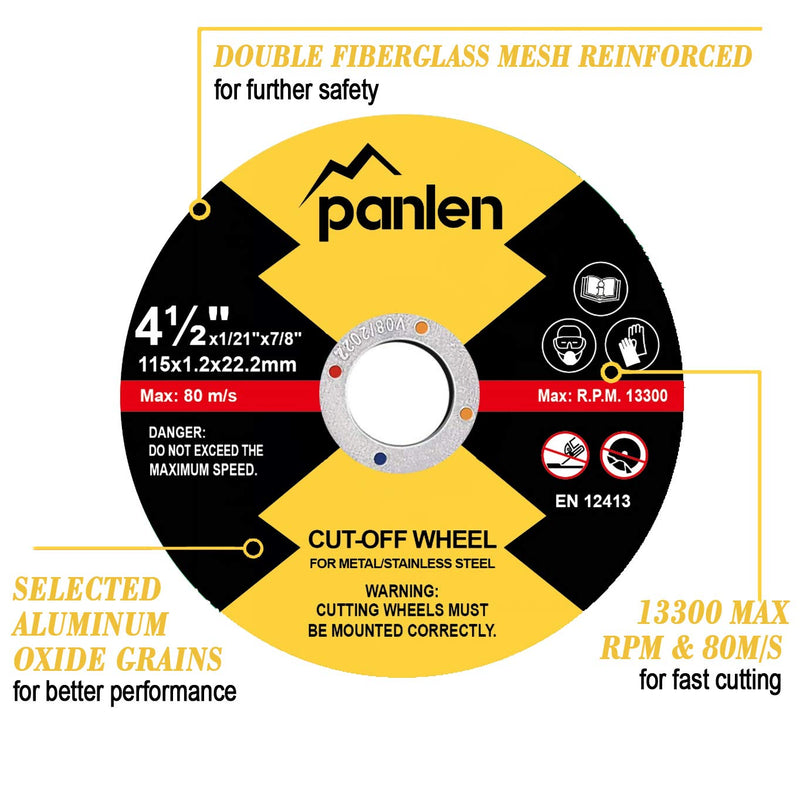 10 Pack Panlen Cutting Wheel,4-1/2 inch Metal &Stainless Steel Cut-Off Disc,Thin Metal Cutting Disc for Angle Grinder by Panlen (10) 10 - NewNest Australia