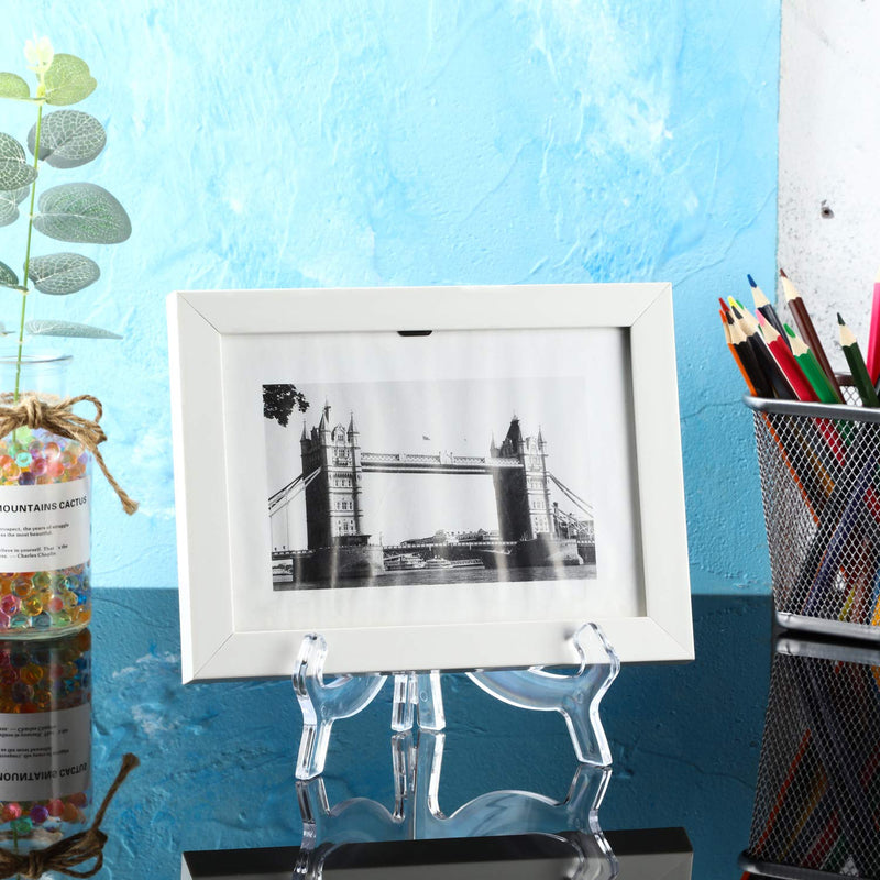 NewNest Australia - Clear Acrylic Easels or Stands/Plate Holders to Display Pictures or Other Items (8 Pieces, 4.5 Inches) 