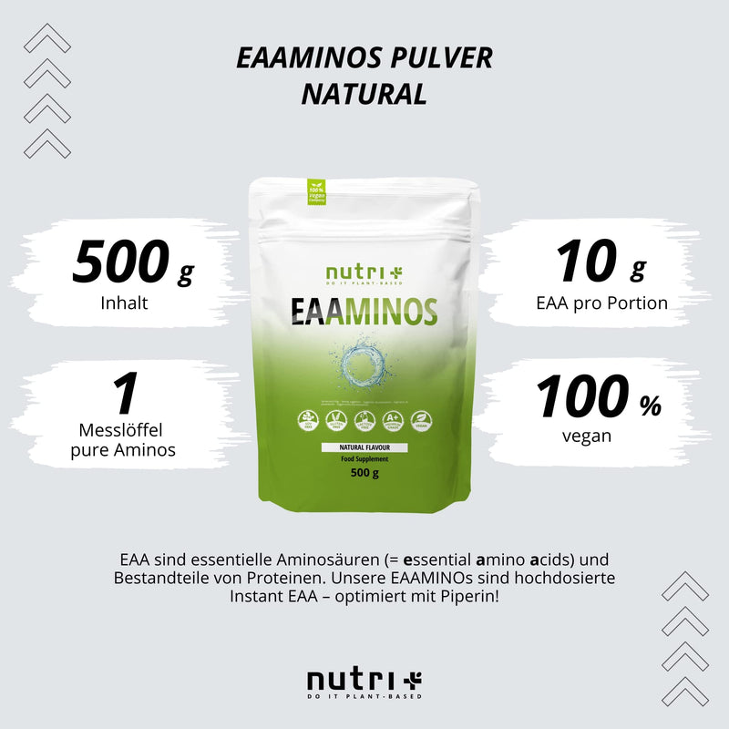 Eaa Powder Neutral 500 G - High Dose - Instant Eaas Natural Without Sweeteners, Additives And Artificial Flavor - Essential Amino Acids - Vegan Essential Aminos - NewNest Australia