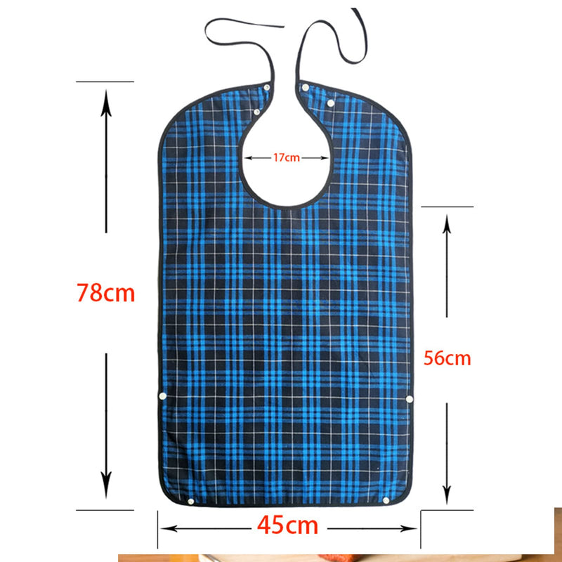 Bib For Adults, Pack Of 3, Waterproof Adult Bibs With Press Studs & Mud Flaps, Waterproof Bib Food Protector For Men, Women, Elderly And Disabled, Blue + Green + Red - NewNest Australia