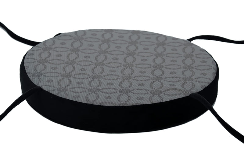 Augld Bar Stool Cushion Round, 2 Pack Small Kids Chair Pad with Ties 12x12x2 Black 12"x12" - NewNest Australia