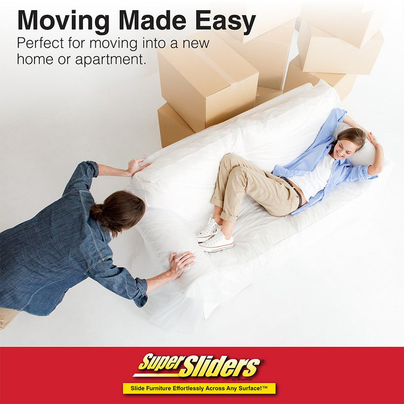 Super Sliders 3 1/2 and 5" Reusable 2-in-1 Furniture Carpet Sliders with Hardwood Socks - Slide Items Easily Without Damage Across Any Surface, Beige (8 Pieces) Combo Pack - NewNest Australia