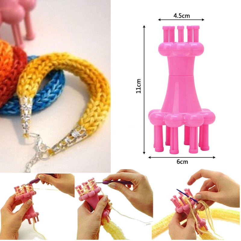 WAYION DIY Weaving Tool Hook Crochet Flower Arranger Spool Loom Knitter Knitting Rope Hook Knitting Tool - NewNest Australia