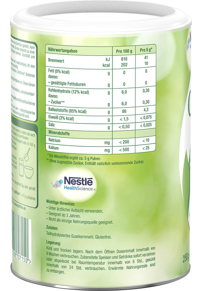 OptiFibre 250g can of soluble fiber for irritated intestines, can restore the intestinal flora and normalize nutrient absorption. 100% plant-based, neutral in taste, easily soluble without swelling - NewNest Australia
