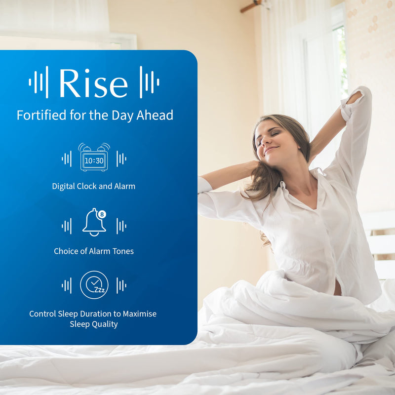 SoundSleeper White Noise Machine and Relaxation Aid with Voiced Relaxation Script, 33 Sounds, Digital Clock, Temperature & Humidity Monitors, and Nightlight. Portable, Rechargeable Sleep Aid. - NewNest Australia