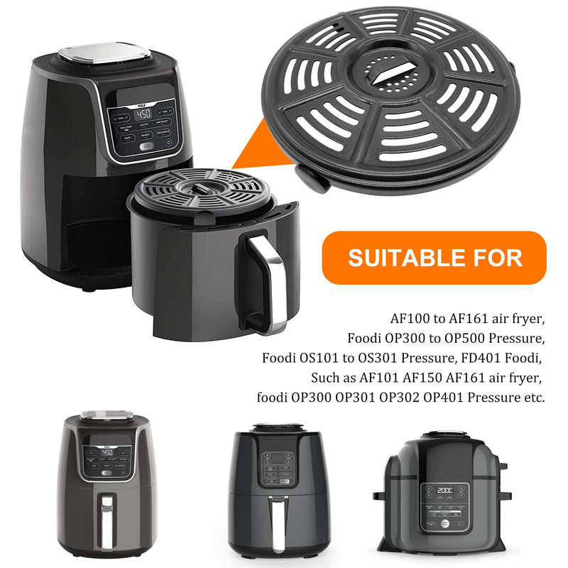 ALJ Air Fryer Tray for Ninja 4QT Air Fryers with Rubber Bumpers, 8.2 inch Upgraded Round Grill Pan Plate, Crisper Plate Replacement Parts for Ninja Foodi, Non-Stick, Dishwasher Safe 4 QT - NewNest Australia