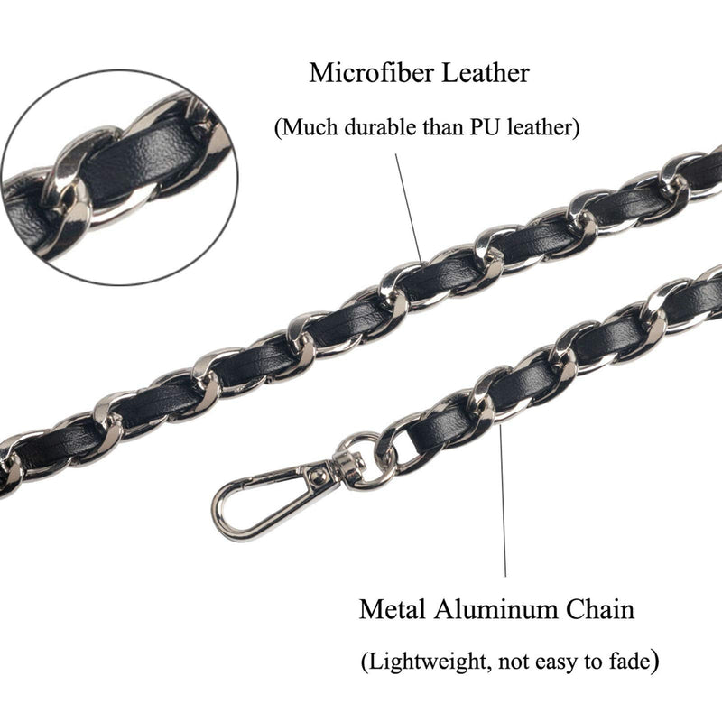 Beaulegan Purse Chain Strap - Microfiber Leather - Replacement for Crossbody Shoulder Bag - 51 Inch Long, Black/Gold Gold - NewNest Australia