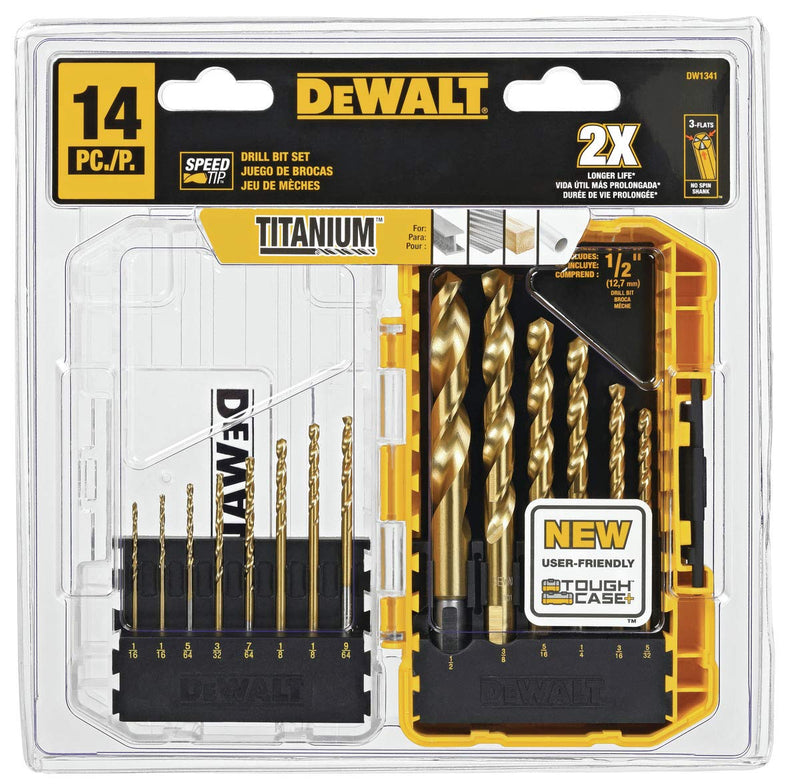 DEWALT DW1341 14-Piece Titanium Speed Tip Drill Bit Set - NewNest Australia