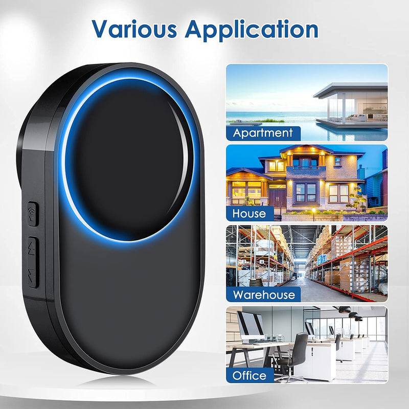 Wireless Doorbell - Satisure Waterproof Door Bell Chime Kit Operating at 1300 Feet 58 Melodies, 5 Volume Levels & LED Flash for Home Store Office Classroom (1 Receiver + 2 Transmitters) 1 Receiver + 2 Transmitters - NewNest Australia