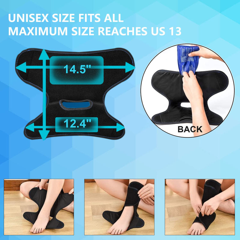 Tutmyrea Foot & Ankle Ice Pack Wrap, Reusable Cold Compress with 2 Gel Packs, Adjustable Hot & Cold Therapy for Sprained Ankle Heel Pain Achilles Tendon Injury Plantar Fasciitis Bursitis Swelling - NewNest Australia