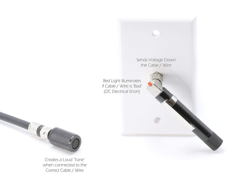 Coaxial (Coax) Pocket Continuity Tester (Tracer) with Voltage Toner (Sound) and Barrel Connector Bundle, For testing, labeling, and identifying coaxial lines - POCKET TONER - NewNest Australia